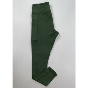 Pact Women's On the Go Pocket Legging Fitted Athletic Pants. Green, Size S. NEW!